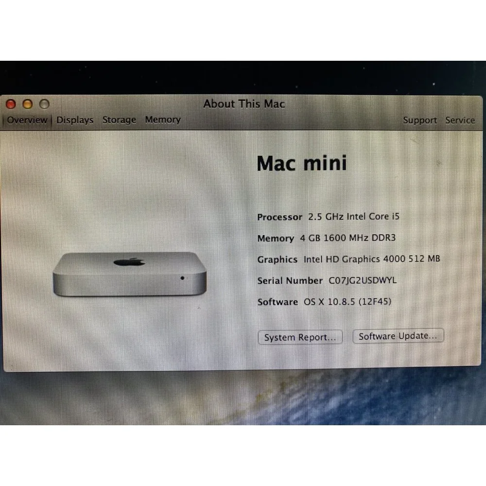 Apple Mac Mini A1347 Late-2012 Intel i5-3210M @2.5GHz 4GB RAM 500GB HDD